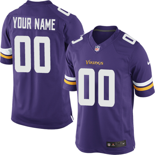 Men's Limited Nike Jersey Purple Home - Customized NFL Minnesota Vikings